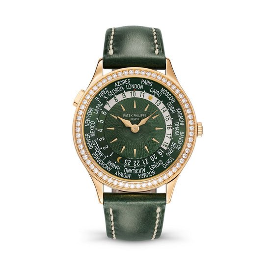 Patek Philippe Replica Watch Women’s Complication World-Time, 18k Rose Gold set with 89 diamonds (~1.03 ct.), 36mm, 7130R-014